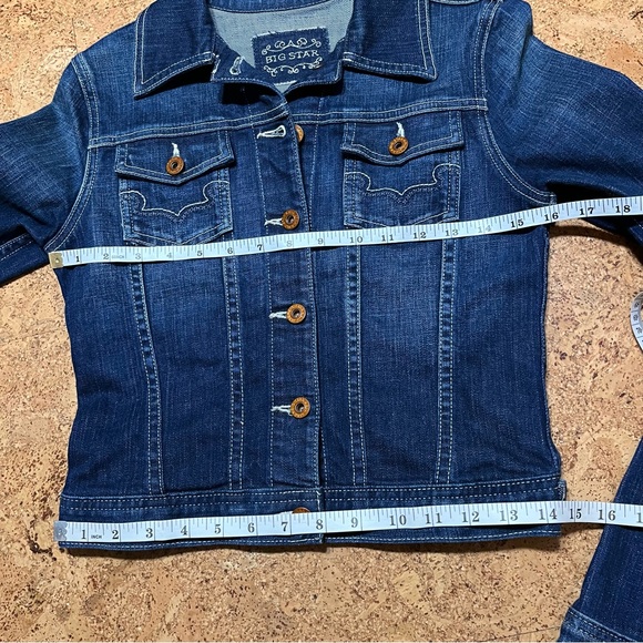 Big Star Women’s Embroidered Pocket Denim Trucker Jean Jacket Sz XS - Picture 13 of 14
